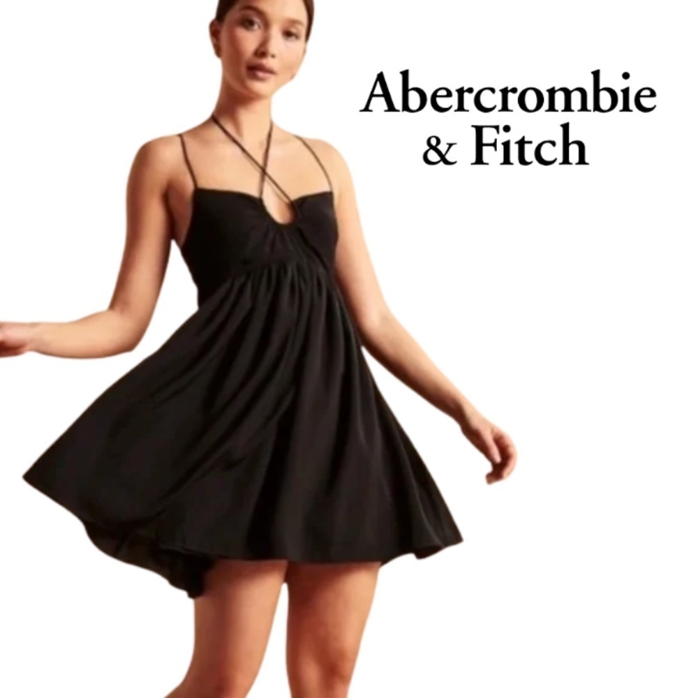 Abercrombie & Fitch Strappy Flirty Mini Dress - Black - Size XLP